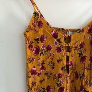 Yellow Floral Print Romper